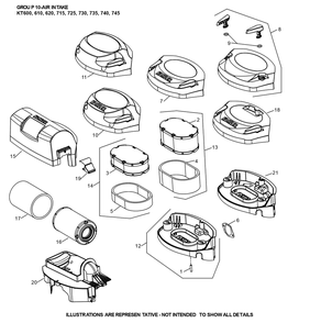 Kt745-3100 Air Intake Diagram and Parts List for KT745-3100  Cub Cadet Engine